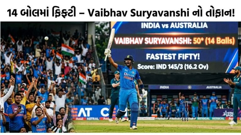 Vaibhav Suryavanshiનો તોફાન: 14 બોલમાં અડધી સદી ફટકારી DY પાટિલ T20માં મચાવી ધૂમ